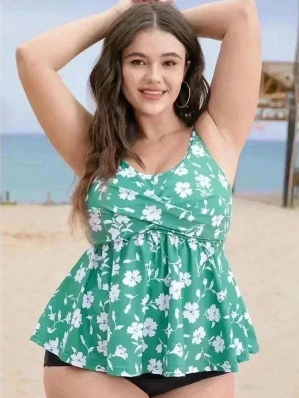 NWOT! Floral swim top size 26 or 4X